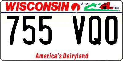 WI license plate 755VQO