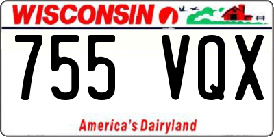 WI license plate 755VQX