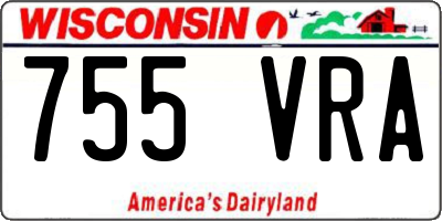 WI license plate 755VRA