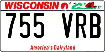 WI license plate 755VRB