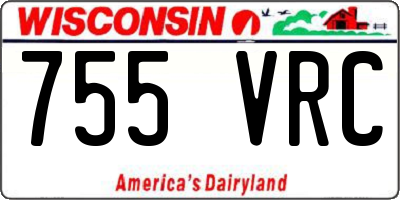 WI license plate 755VRC