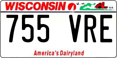 WI license plate 755VRE
