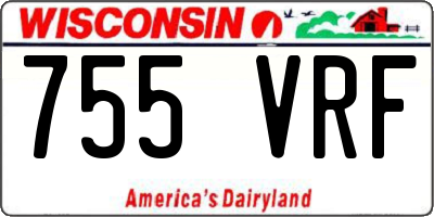WI license plate 755VRF