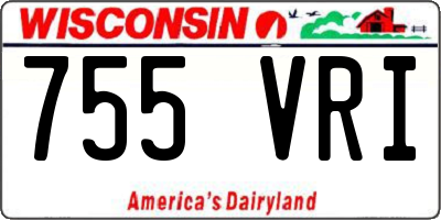 WI license plate 755VRI