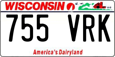 WI license plate 755VRK
