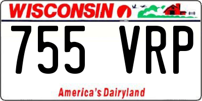 WI license plate 755VRP