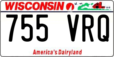 WI license plate 755VRQ