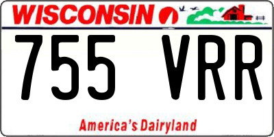WI license plate 755VRR