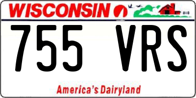 WI license plate 755VRS