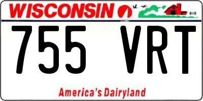 WI license plate 755VRT