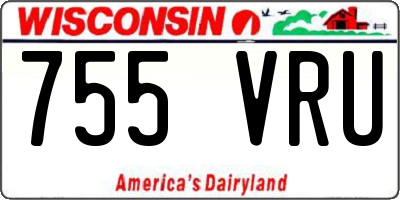 WI license plate 755VRU