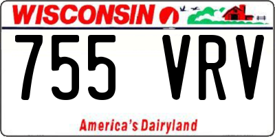 WI license plate 755VRV