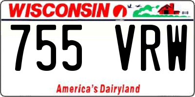 WI license plate 755VRW