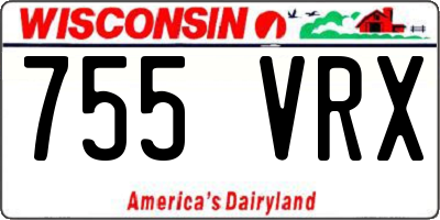 WI license plate 755VRX