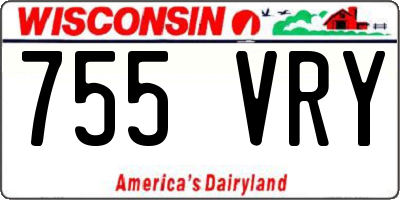 WI license plate 755VRY