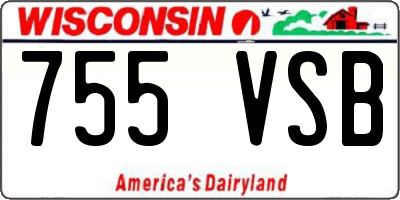 WI license plate 755VSB