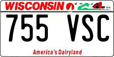 WI license plate 755VSC