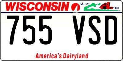 WI license plate 755VSD