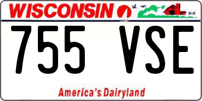 WI license plate 755VSE