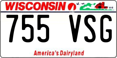 WI license plate 755VSG