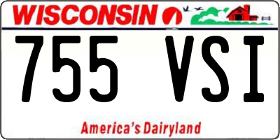 WI license plate 755VSI