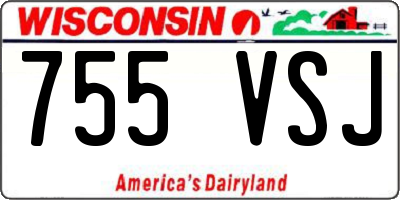 WI license plate 755VSJ