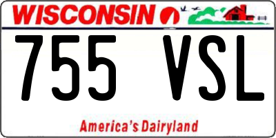 WI license plate 755VSL