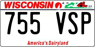 WI license plate 755VSP