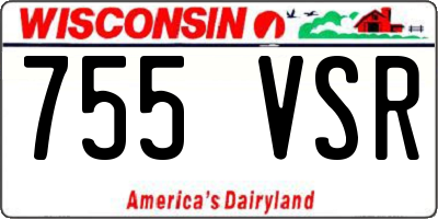 WI license plate 755VSR