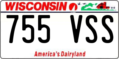 WI license plate 755VSS