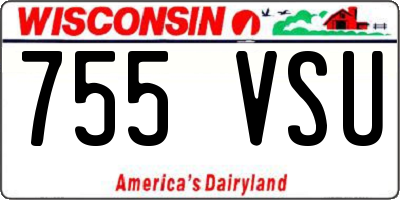 WI license plate 755VSU