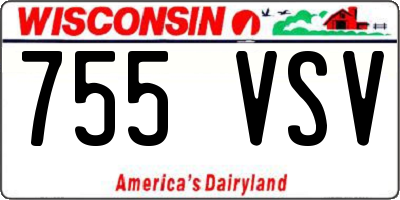 WI license plate 755VSV