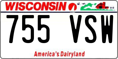 WI license plate 755VSW