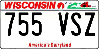 WI license plate 755VSZ