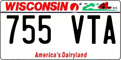 WI license plate 755VTA