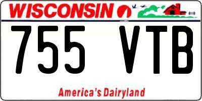 WI license plate 755VTB