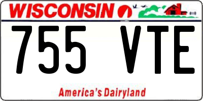 WI license plate 755VTE
