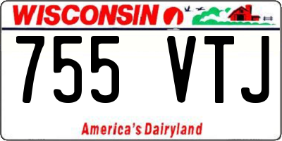 WI license plate 755VTJ