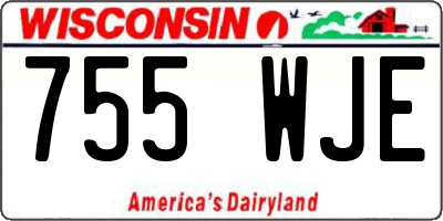 WI license plate 755WJE