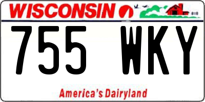 WI license plate 755WKY