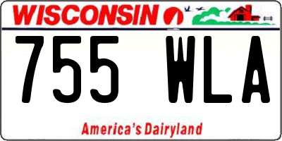 WI license plate 755WLA