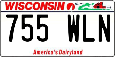 WI license plate 755WLN