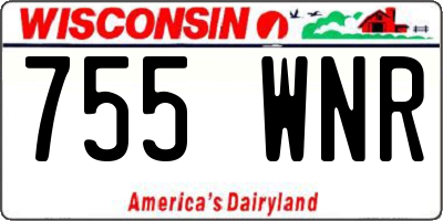 WI license plate 755WNR