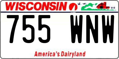 WI license plate 755WNW