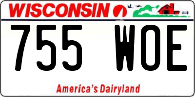 WI license plate 755WOE