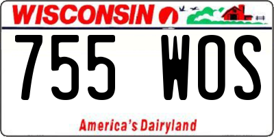 WI license plate 755WOS