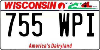 WI license plate 755WPI