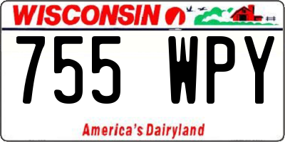 WI license plate 755WPY