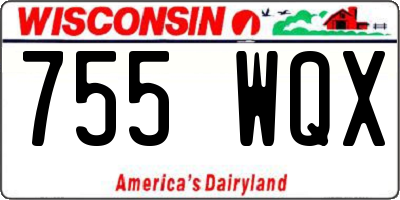WI license plate 755WQX