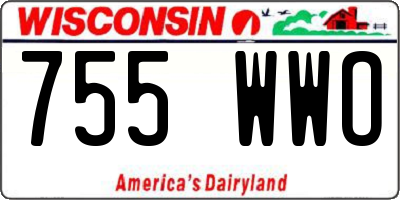 WI license plate 755WWO